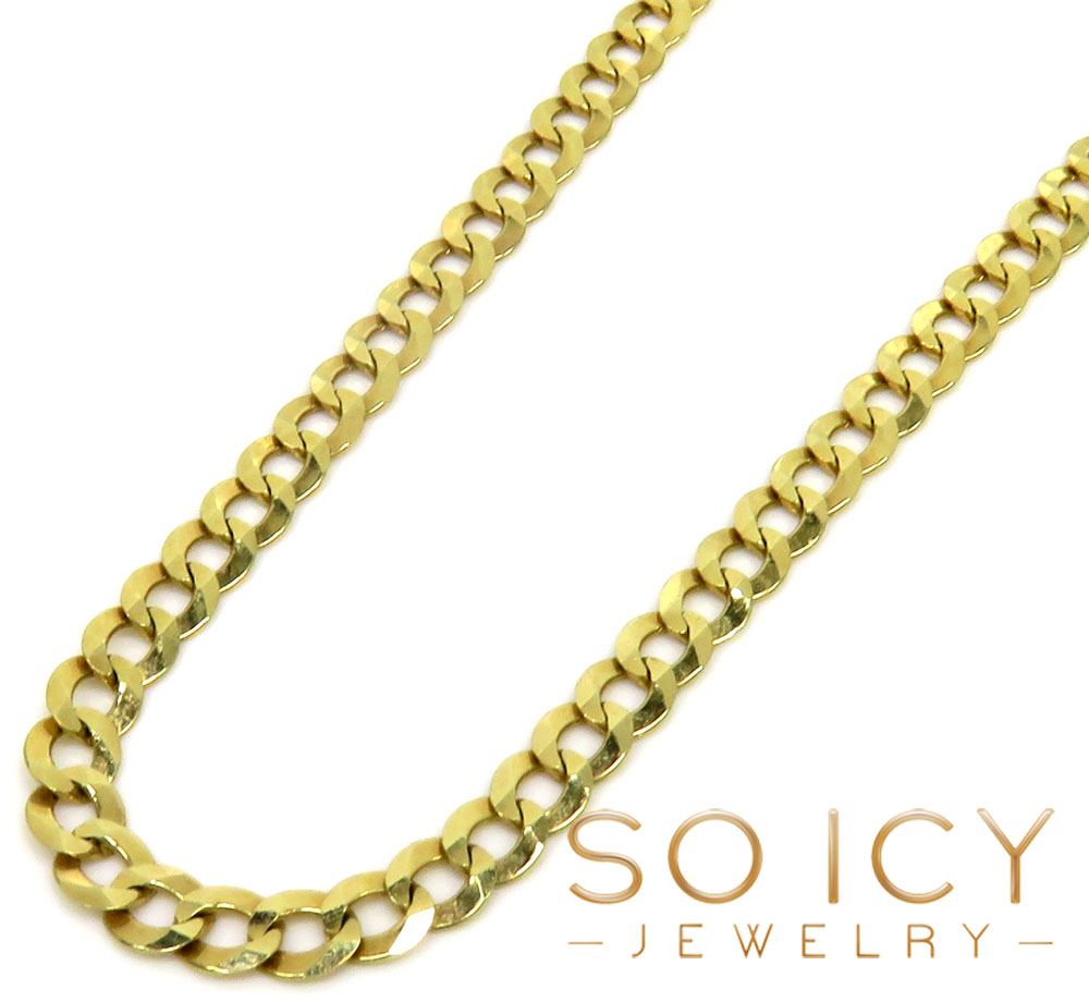 10k yellow gold solid cuban chain 18-30 inch 3.80mm