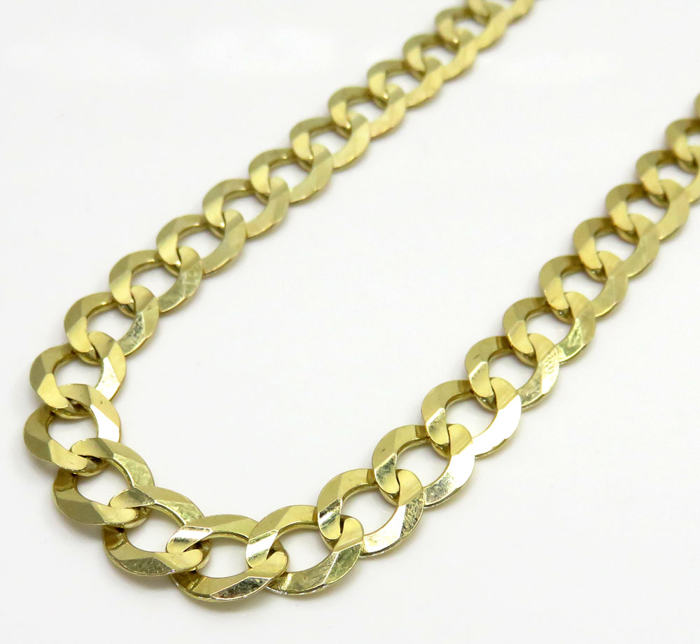 10k yellow gold solid cuban chain 20-30