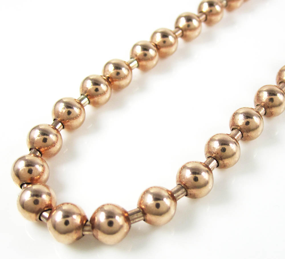 925 rose sterling silver ball link chain 36 inch 6mm