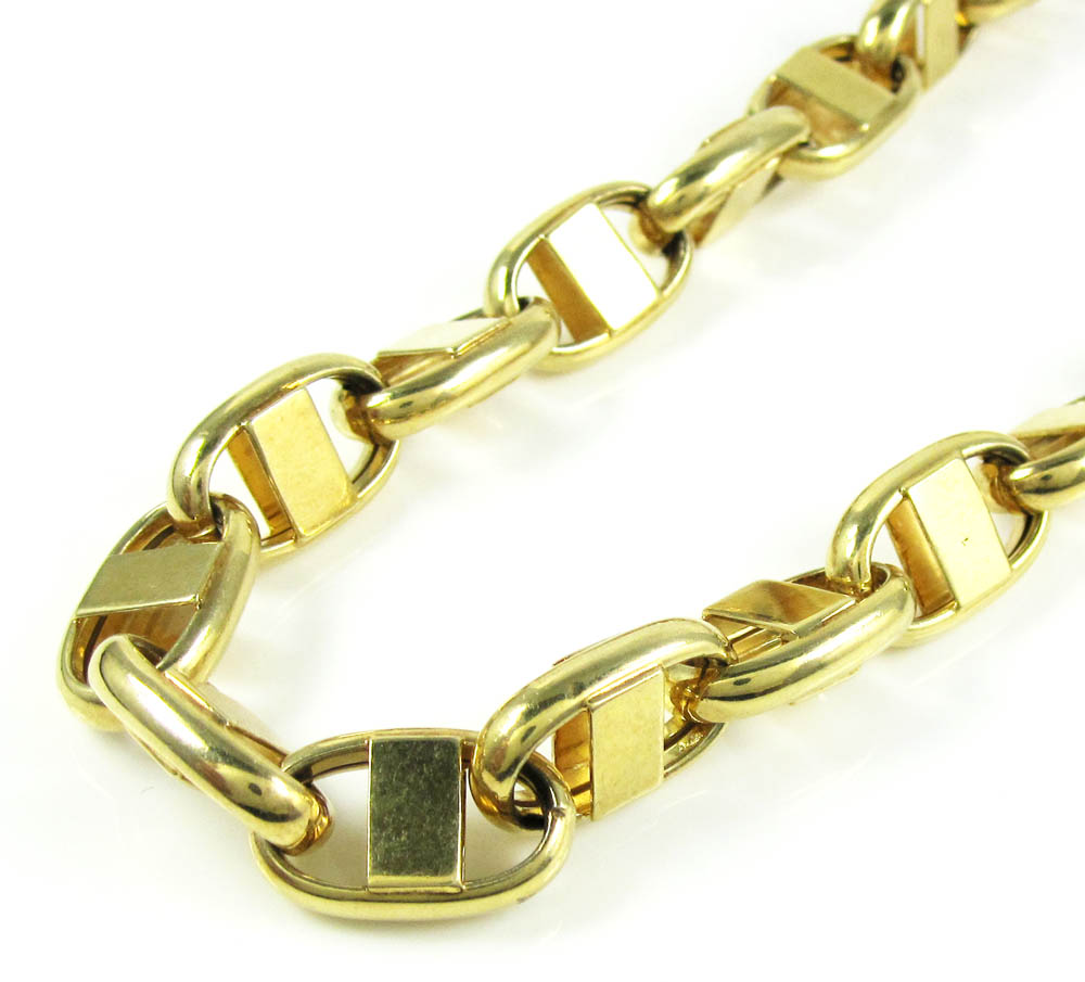 925 yellow sterling silver anchor link chain 24 inch 10.5mm