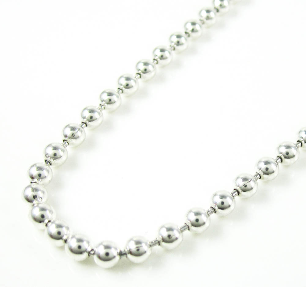 925 white sterling silver ball link chain 24 inch 3mm