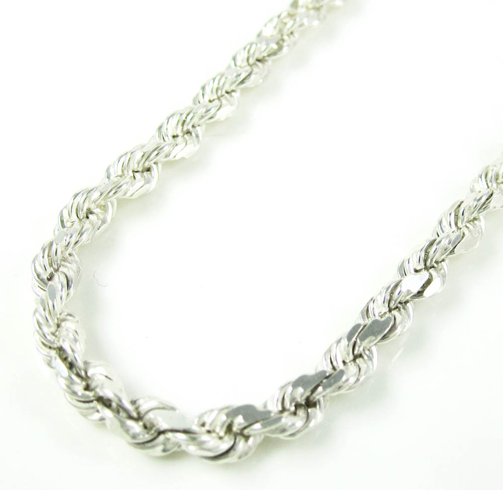 Buy 925 White Sterling Silver Rope Link Chain 24 Inch 3.75mm Online at