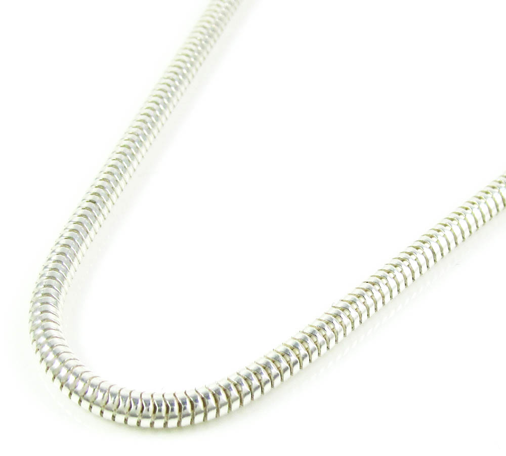 Buy 925 White Sterling Silver Snake Link Chain 24 Inch 2.40mm Online at