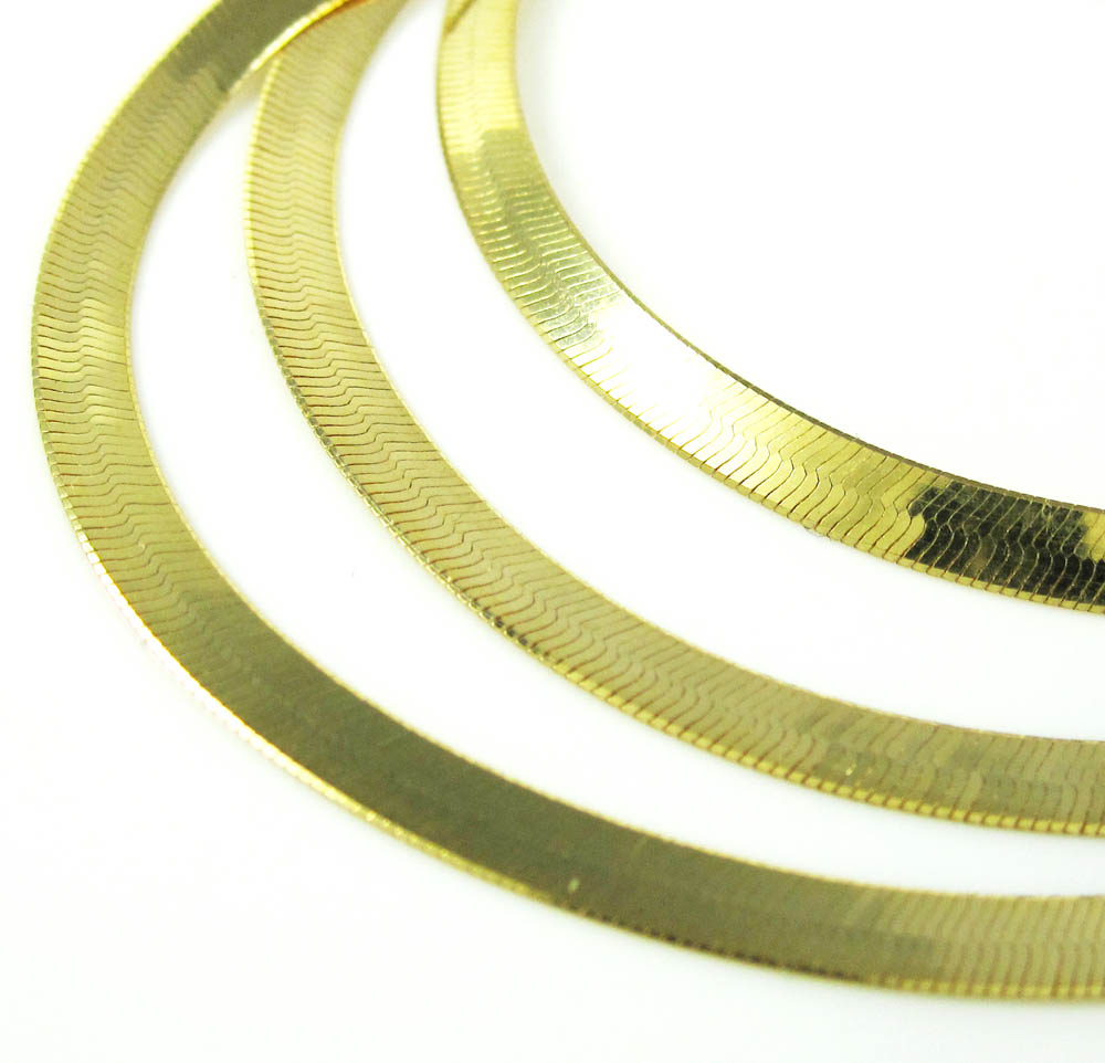 10k yellow gold herringbone chain 18-22 inch 3.50mm
