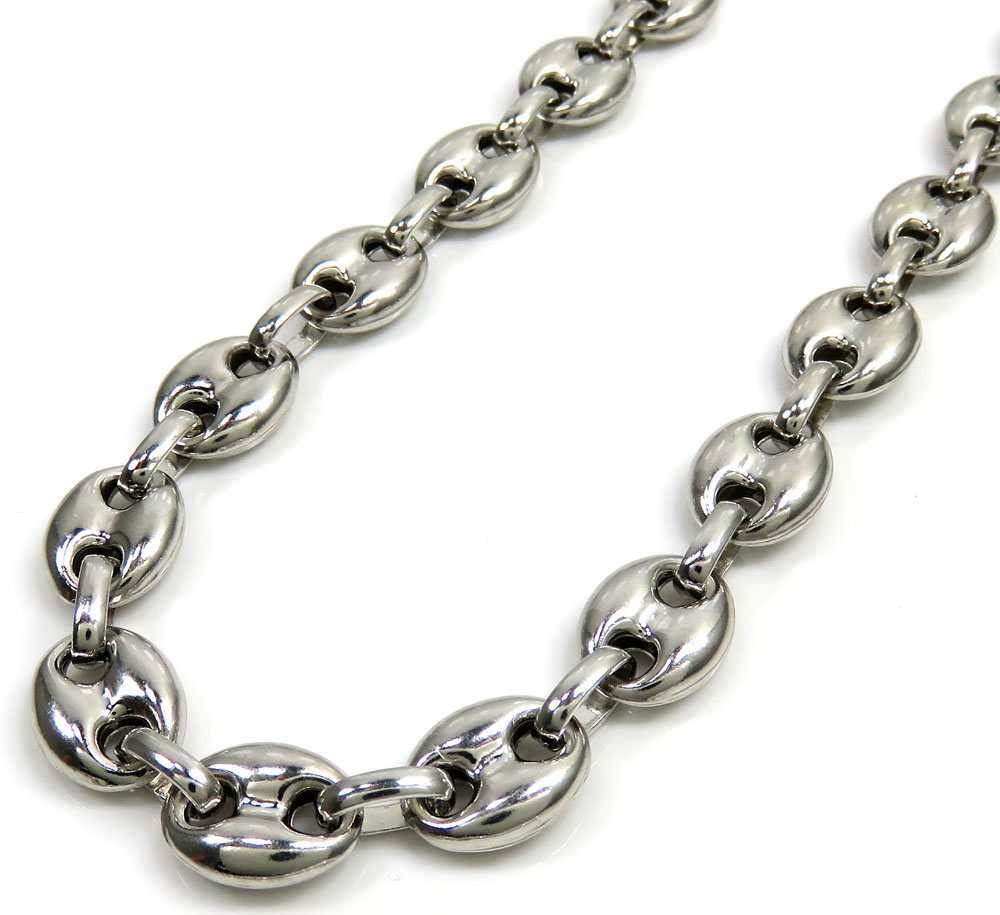 925 white sterling silver gucci link chain 16-36 inch 11mm