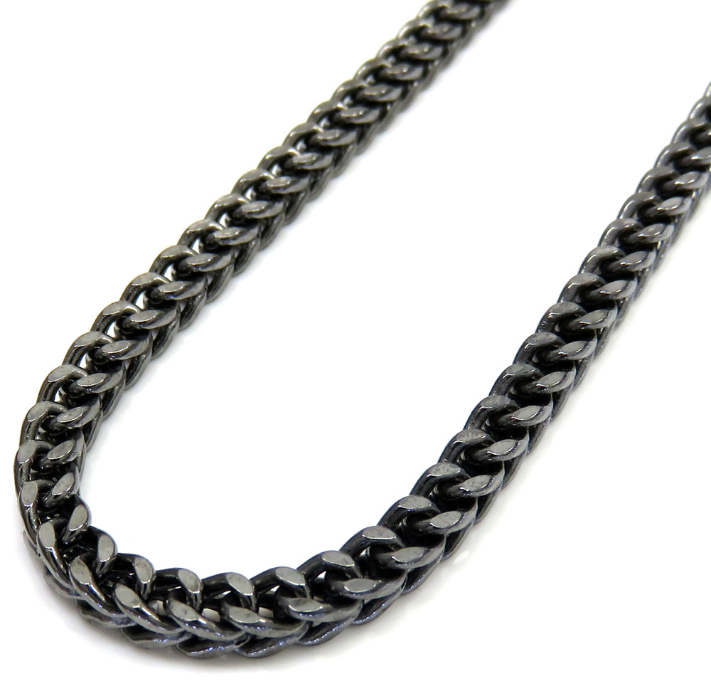 10k black gold franco link chain 24-30 inch 3.50mm