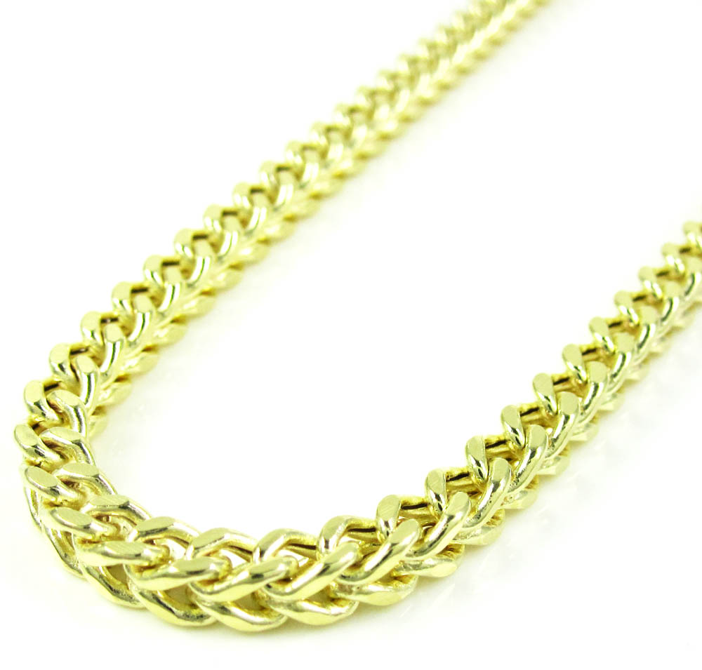 10k yellow gold smooth cut franco link chain 18-26