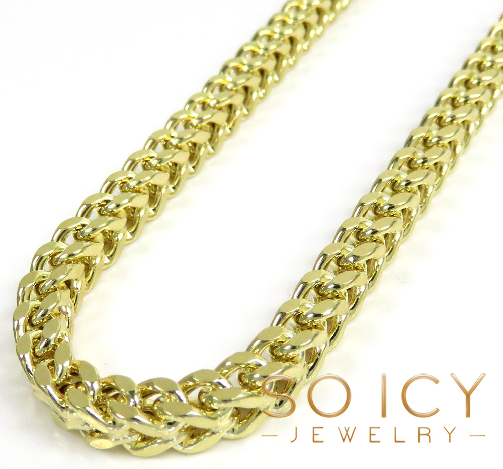14k yellow gold smooth cut franco link chain 20-26 inch 5.50mm