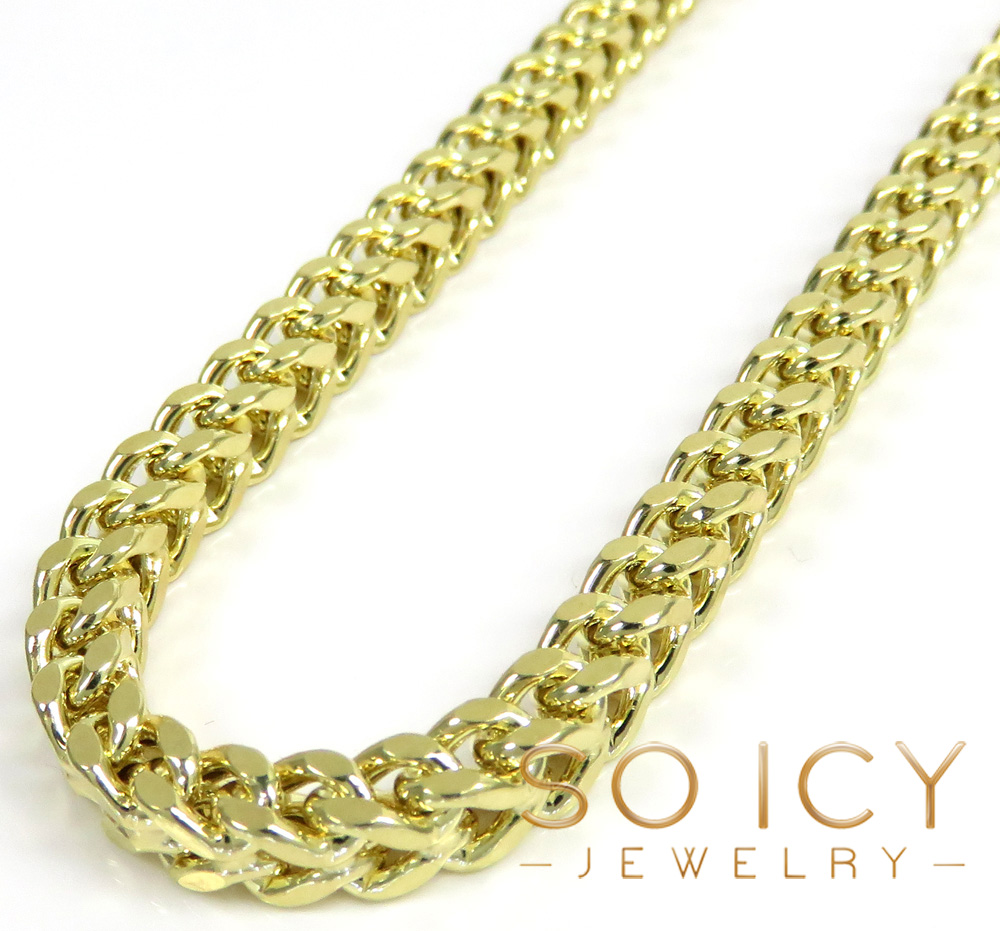 Buy 14k Yellow Gold Smooth Cut Franco Link Chain 20-26 Inch 5.50mm ...