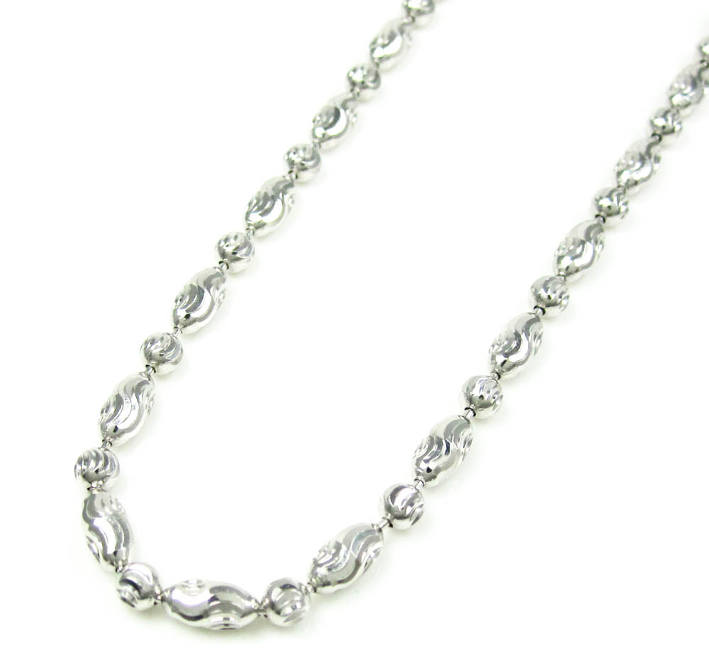 Solid 925 Sterling Silver Italian Ball Bead Chain 3mm Necklace