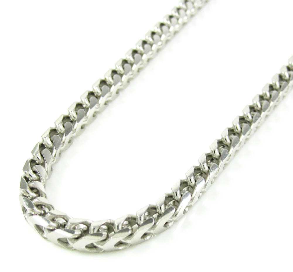 10k white gold franco link chain 18-30 inch 3.65mm