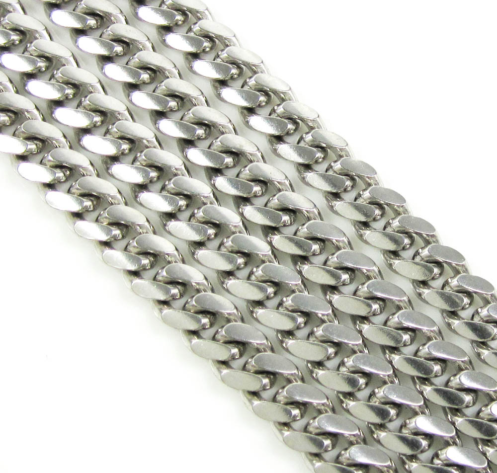 10k white gold miami link chain 22-26 inch 5.40mm