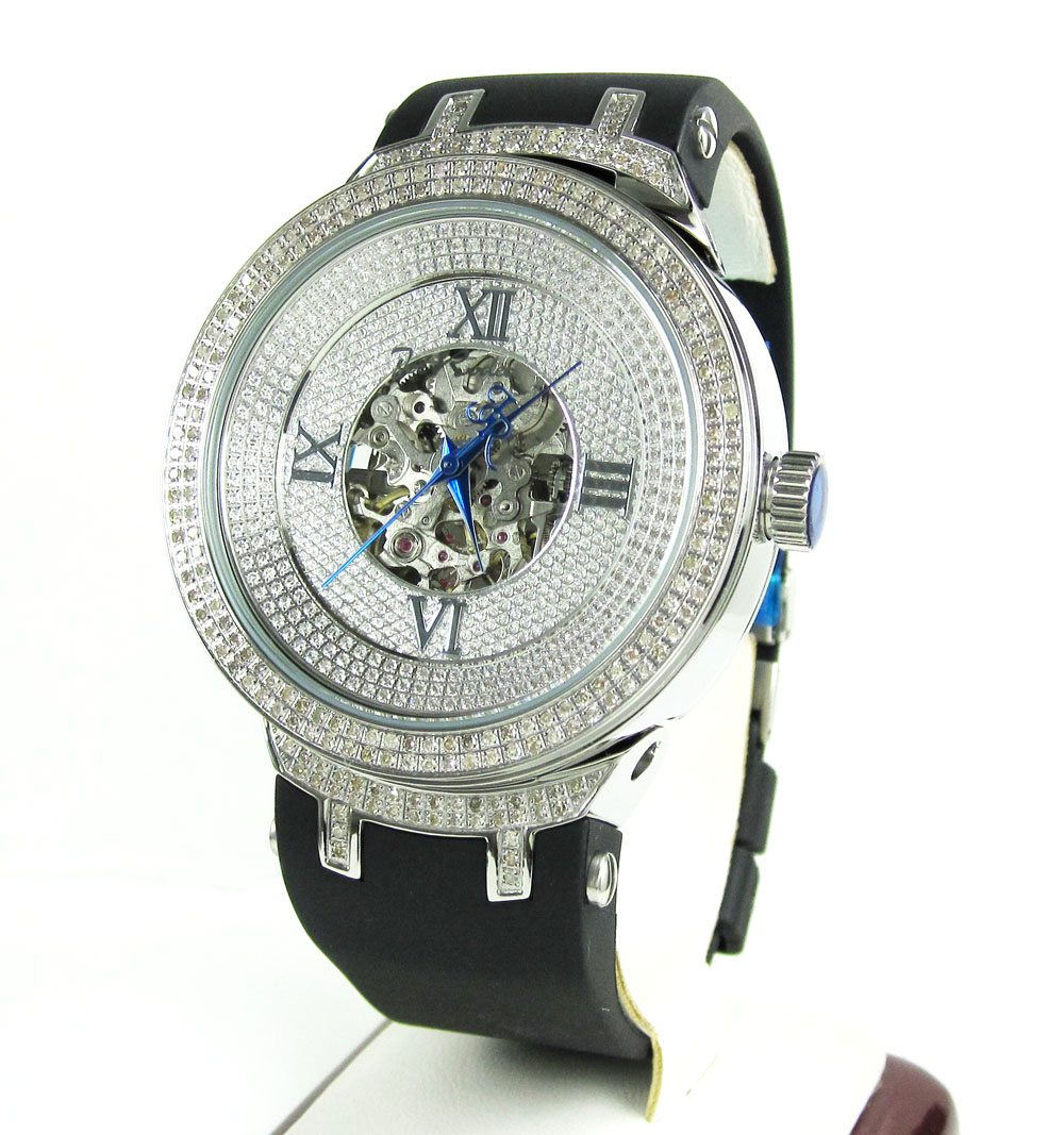 Joe rodeo master white automatic diamond watch jjm71 2.20ct