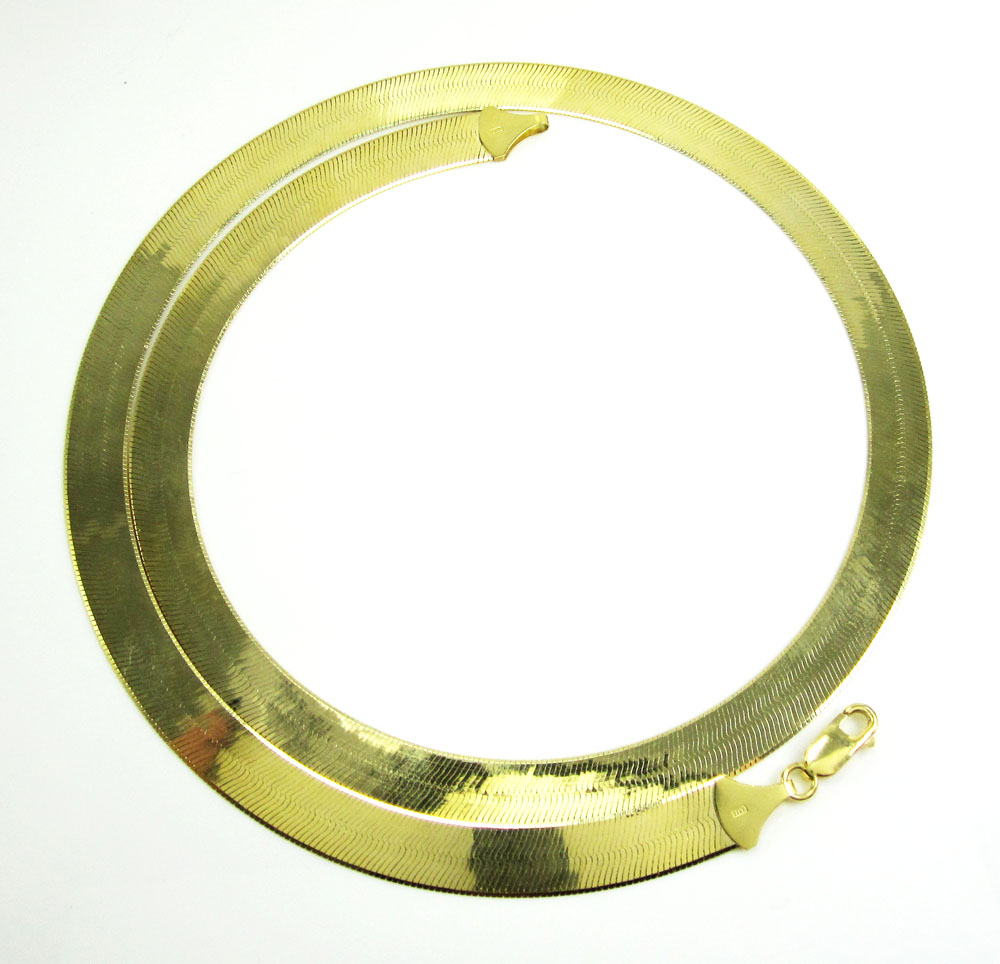 10k yellow gold herringbone chain 22 inch 9.65mm