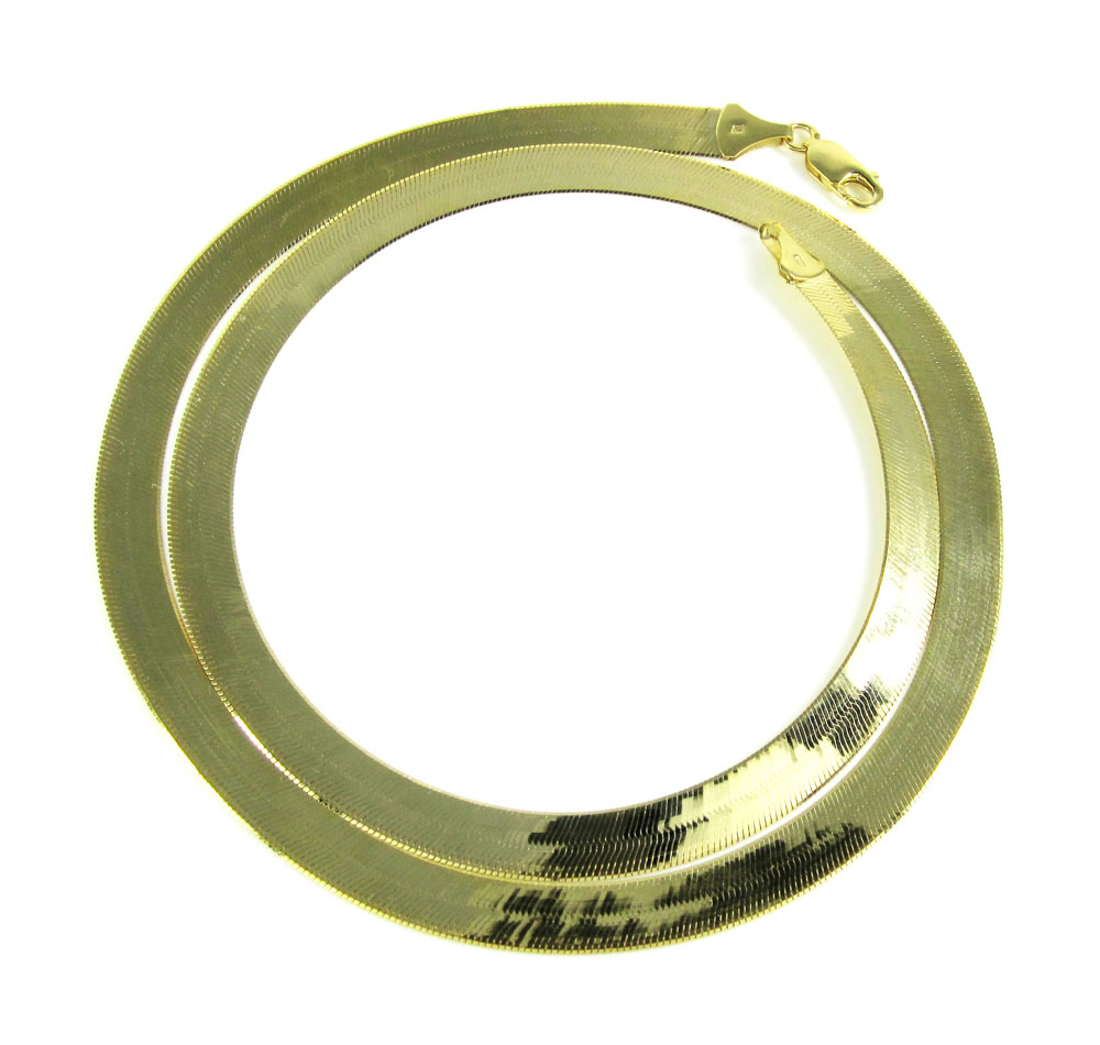 10k yellow gold herringbone chain 22-24 inch 6.5mm