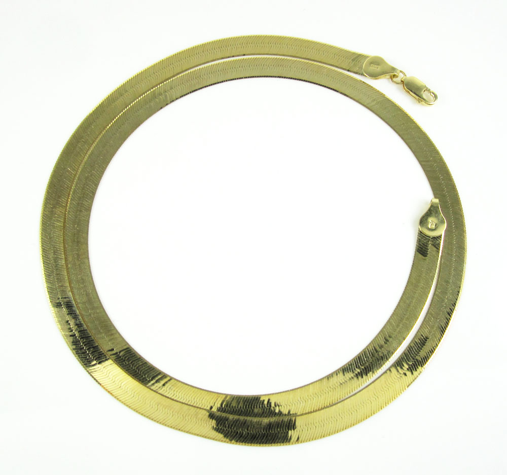 10k yellow gold herringbone chain 20-24 inch 5mm