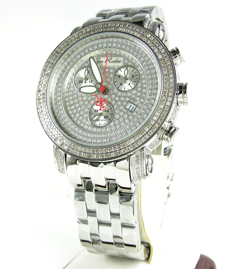 Buy Mens Joe Rodeo White Stainless Steel Diamond Classic Watch 3.50ct Jcl50 Online at SO ICY JEWELRY