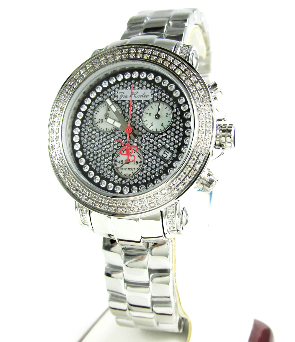 Ladies white stainless steel joe rodeo rio diamond watch 1.25ct jro6