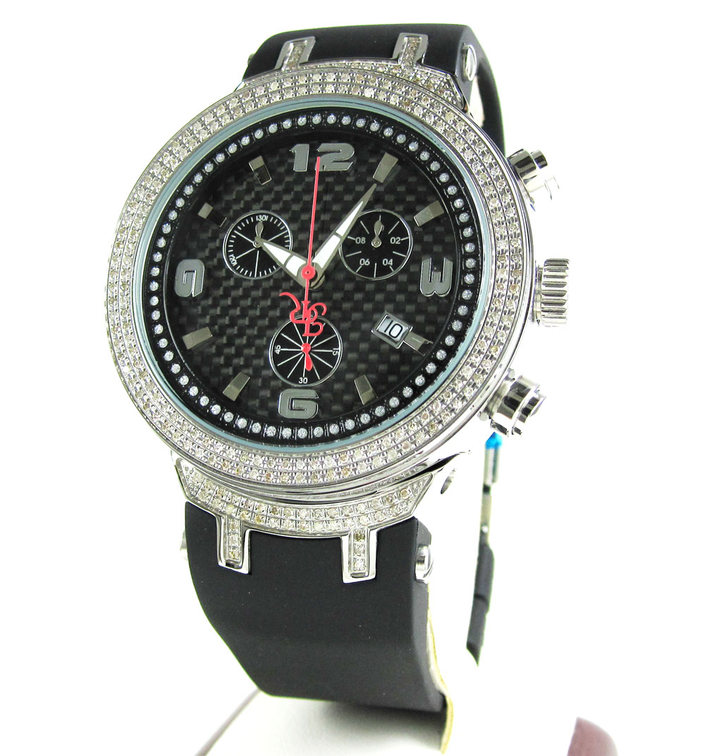 Mens joe rodeo white stainless steel diamond master watch 2.20ct jjm92