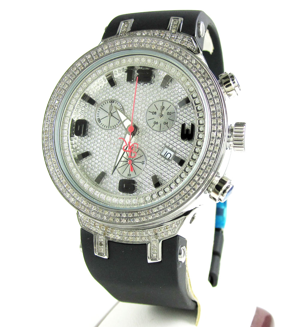 Mens joe rodeo white stainless steel diamond master watch 2.20ct jjm88