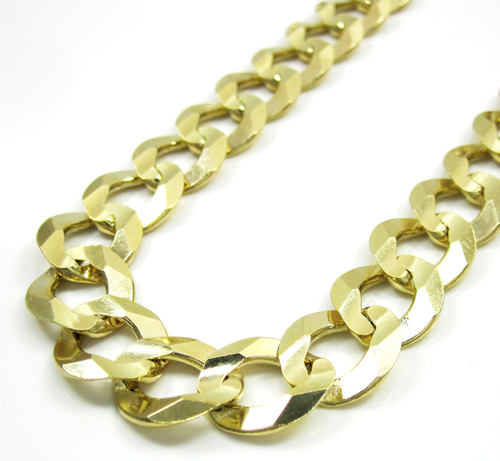 10k yellow gold thick cuban chain 22-36 inch 11.5mm