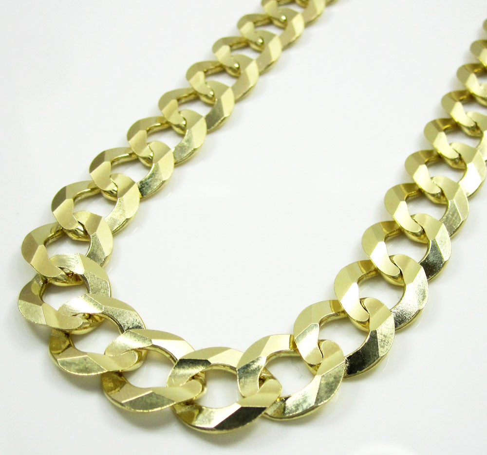 10k yellow gold thick cuban chain 22-36 inch 12.5mm