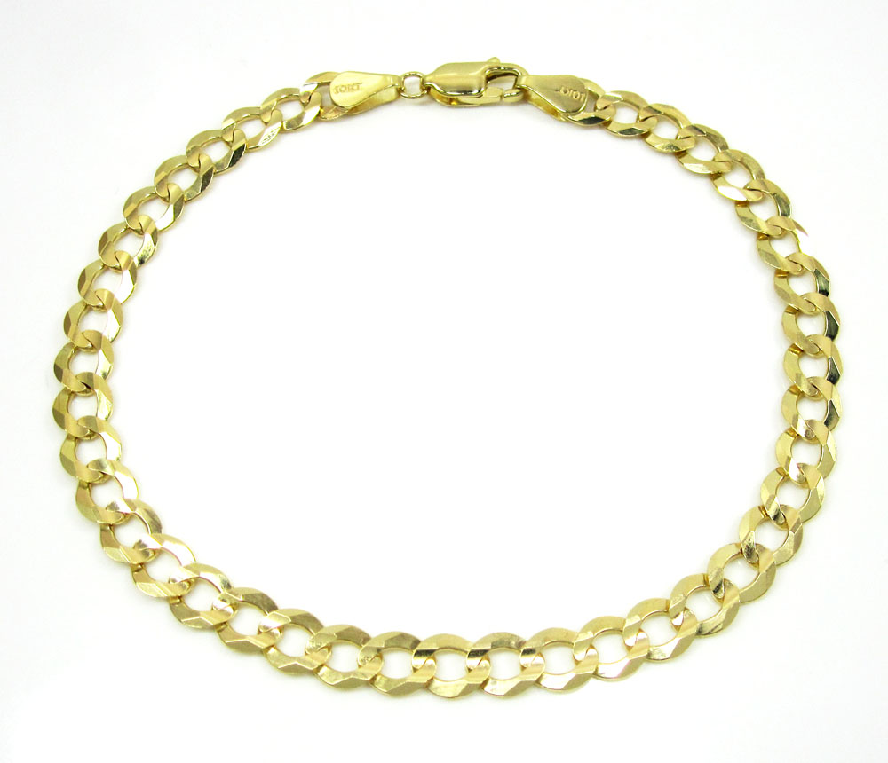 10k yellow gold solid cuban bracelet 8.50 inch 5.75mm 