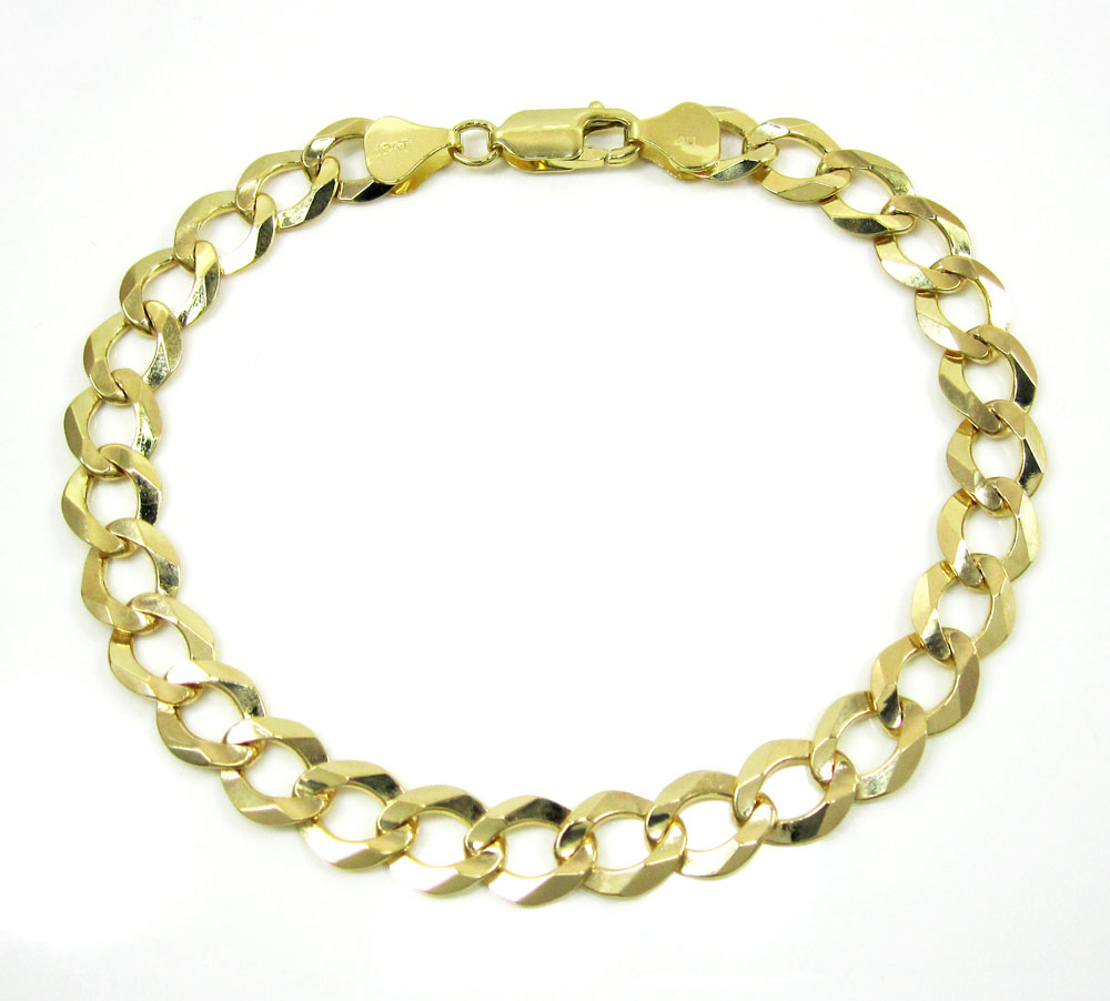 10k yellow gold cuban bracelet 8.50 inch 7mm 
