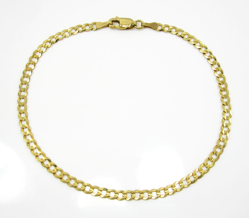10k yellow gold cuban bracelet 8 inch 3.2mm 