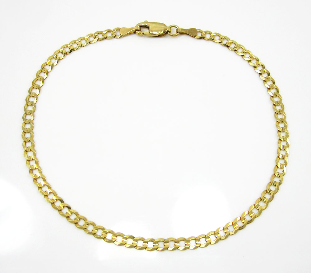 10k yellow gold cuban bracelet 8 inch 3.2mm