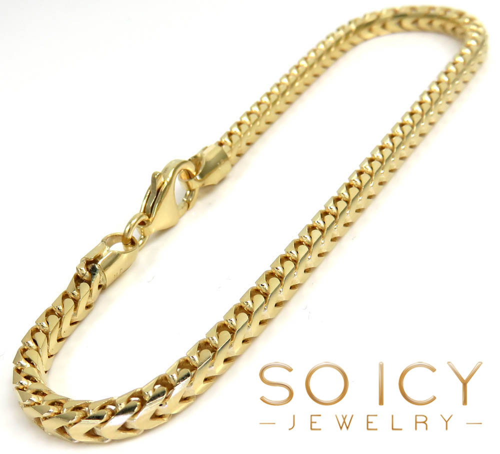 10k yellow gold solid franco bracelet 8.75 inch 3mm 