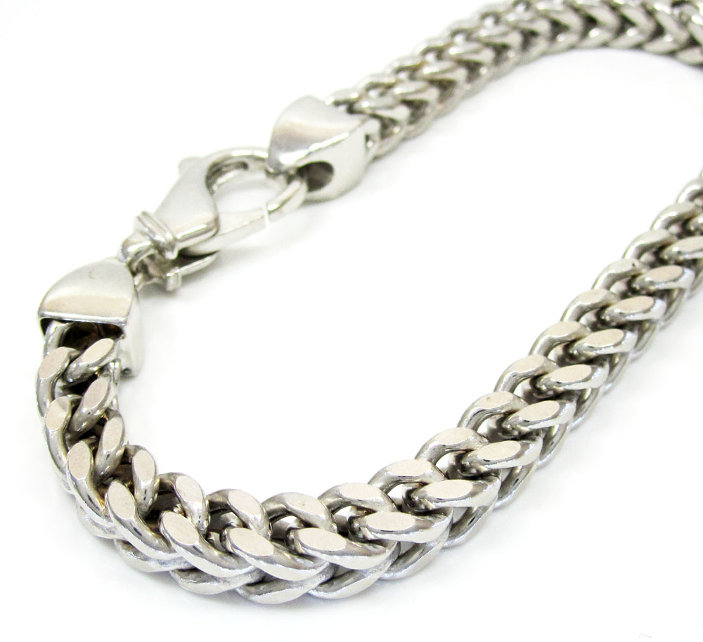 10k White Gold Franco Bracelet 8 25 Inch 6 5mm Online At So Franco Bracelet 8 25 Inch 6 5mm