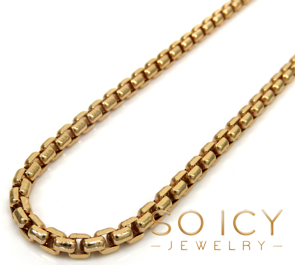 14k rose gold box link chain 16-30 inch 3.5mm