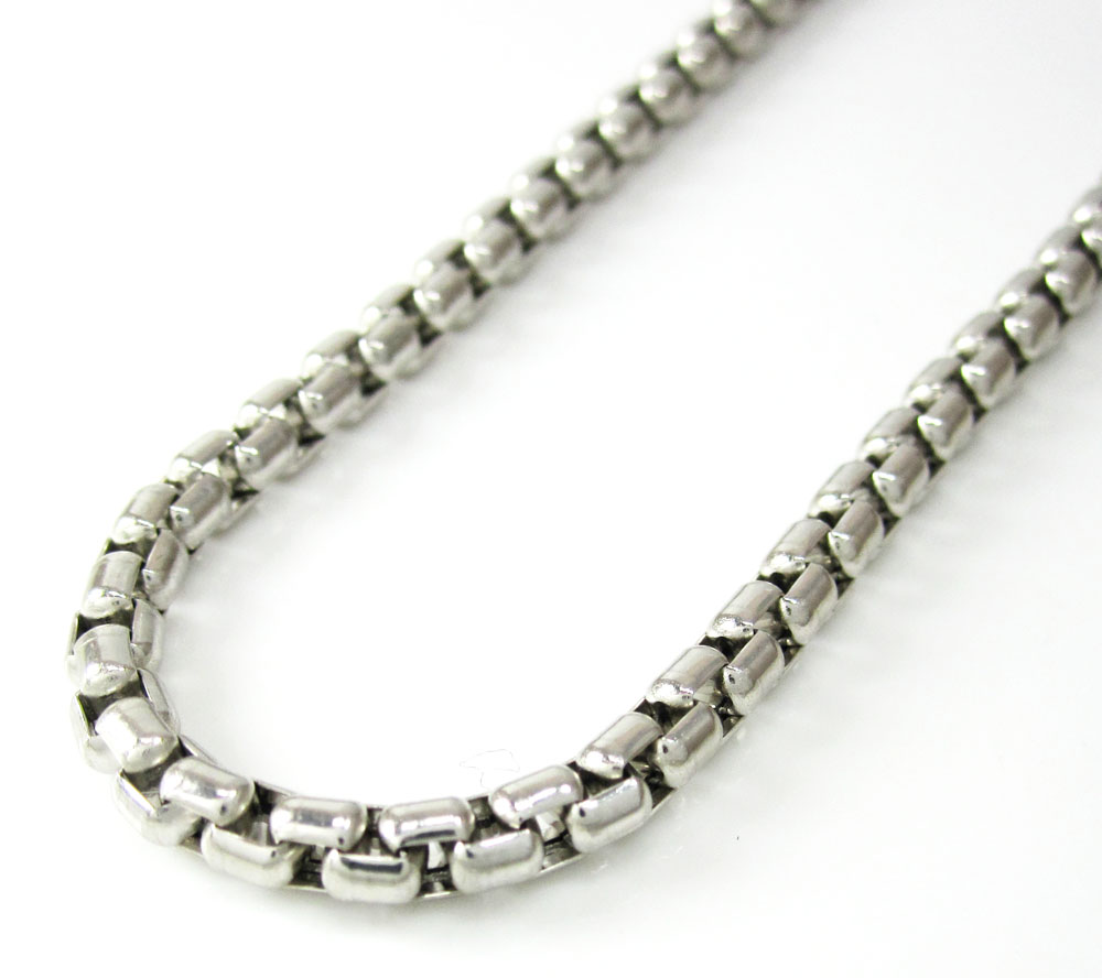 14k white gold box link chain 16-30 inch 3.5mm