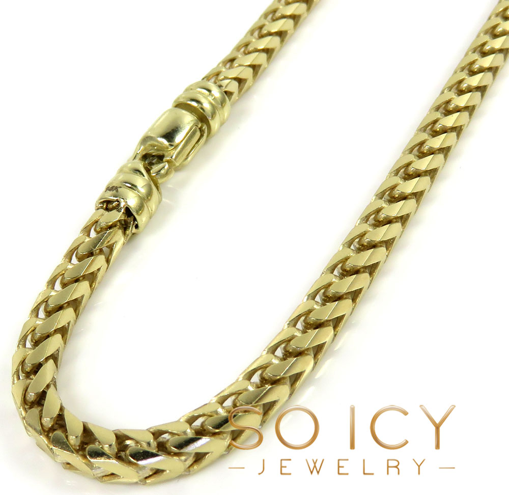 14k yellow gold solid tight franco link chain 20-30 inch 3.5mm