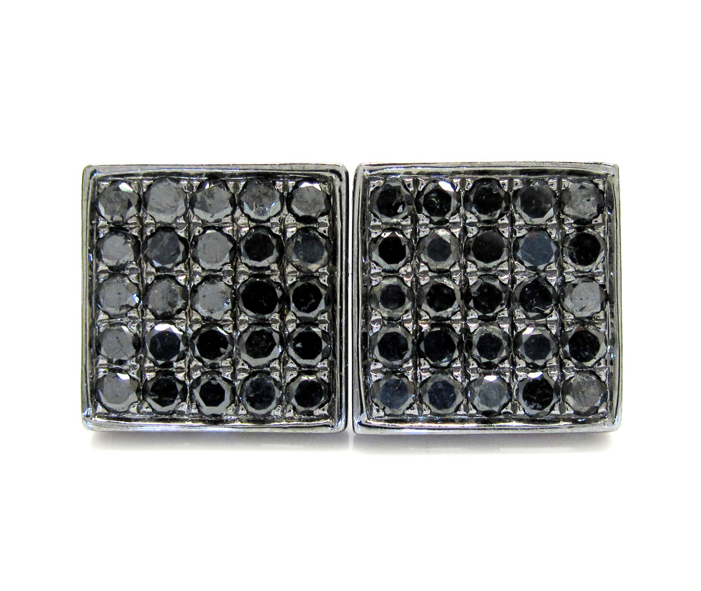 10k black gold black diamond earrings 1.00ct