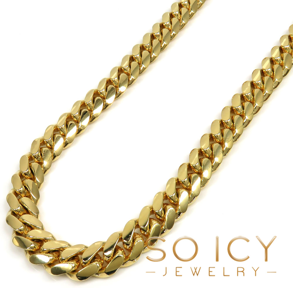 10k yellow gold thick miami chain 20-30 inch 10mm