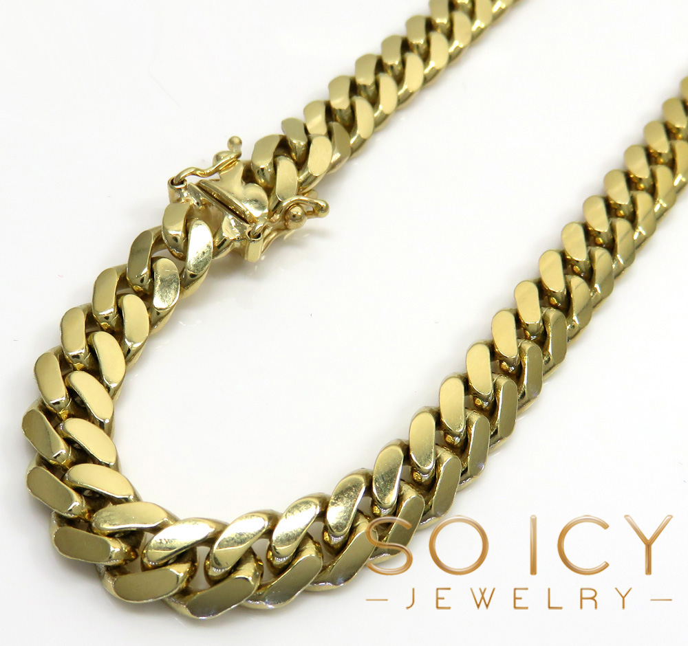 10k yellow gold thick miami chain 20-30