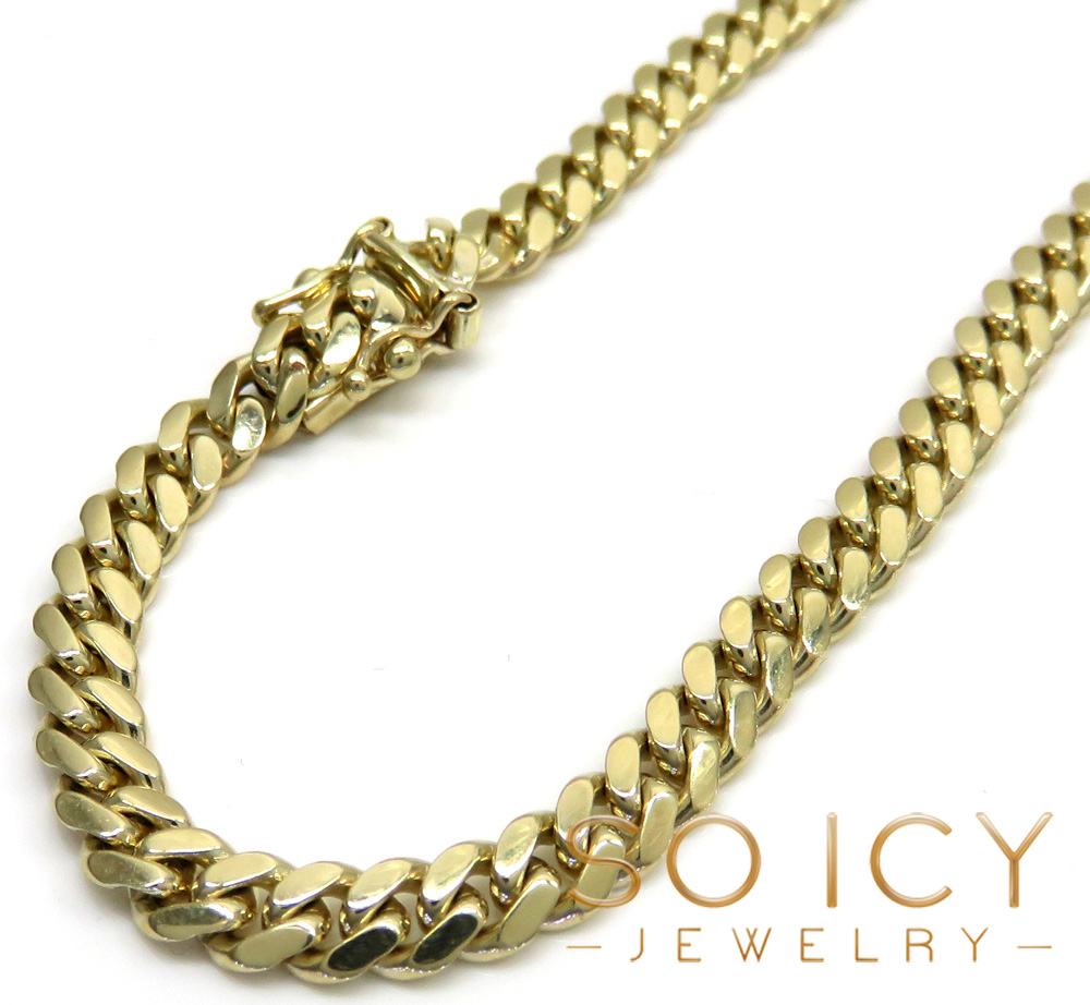 10k yellow gold miami chain 18-30 inch 5.2mm