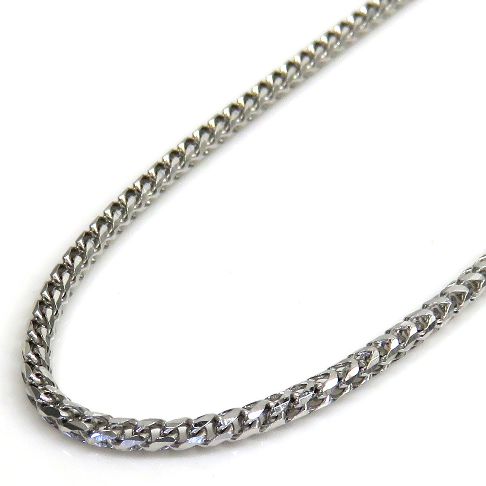 10k white gold solid franco link chain 18-24 inch 1.7mm