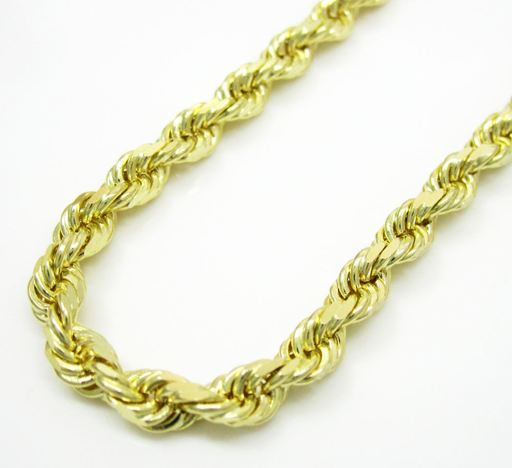 Buy 10k Yellow Gold Solid Rope Link Chain 20-30 Inch 3.5mm Online at SO ...