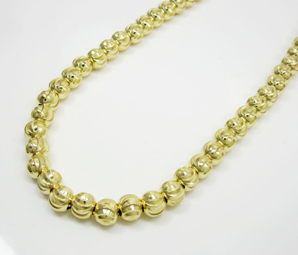 14k Yellow Gold Moon Cut Ball Bead Chain 3 mm – Avianne Jewelers