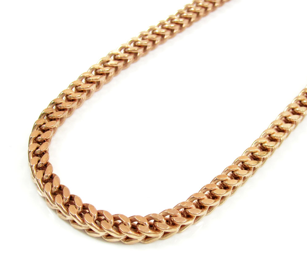 925 rose sterling silver franco link chain 30 inch 4.2mm