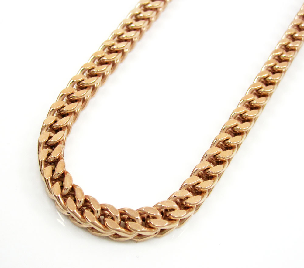 925 rose sterling silver franco link chain 28 inch 4mm
