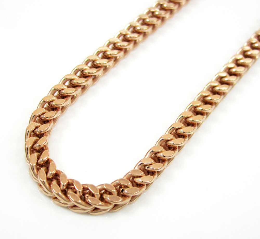 925 rose sterling silver franco link chain 26-30 inch 3.2mm