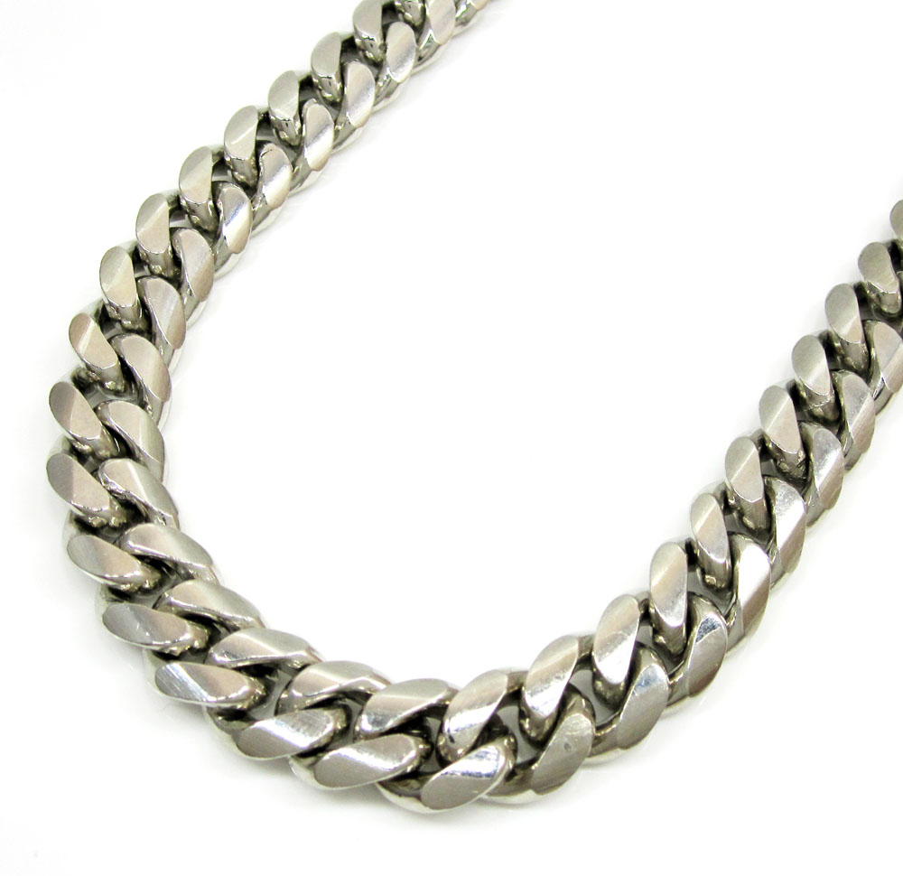 925 sterling silver miami link chain 34 inch 11.3mm