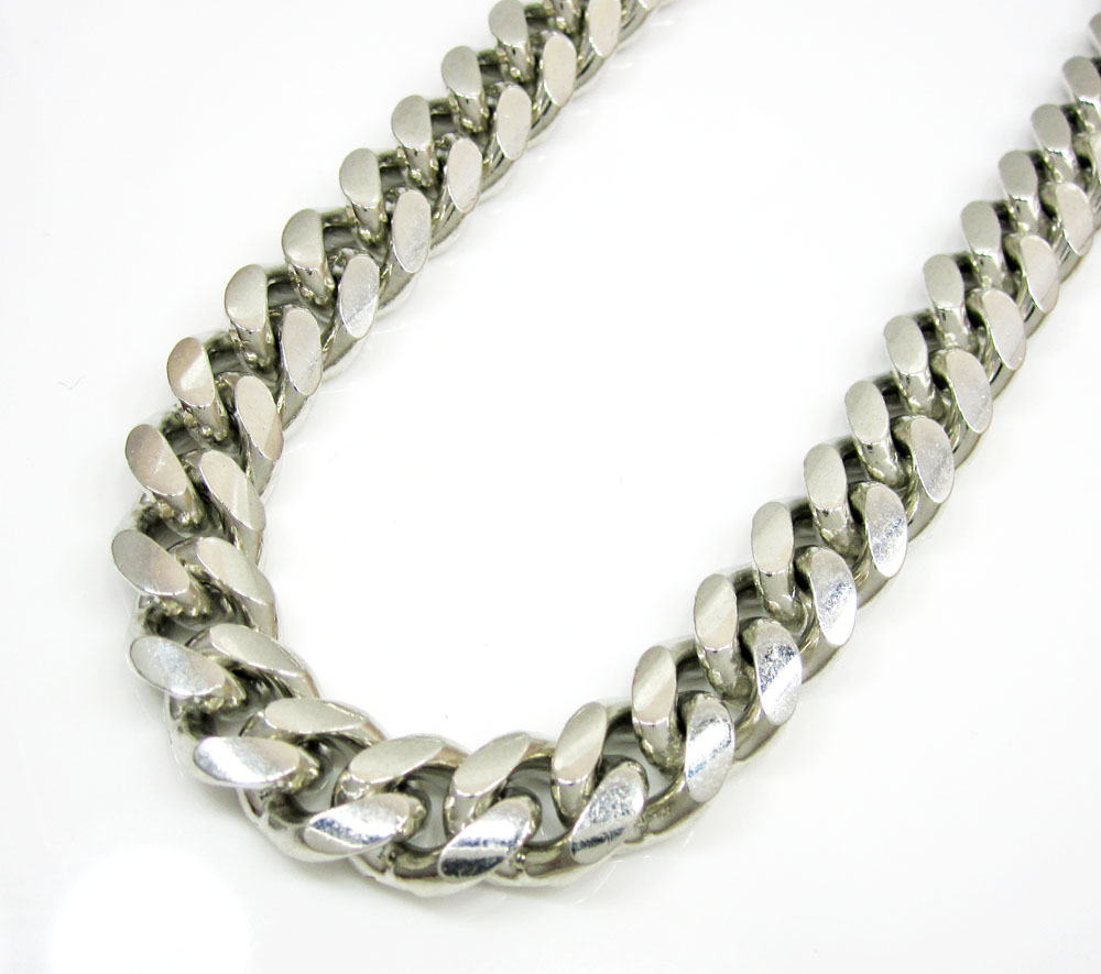 925 sterling silver miami link chain 20-26 inch 9.7mm