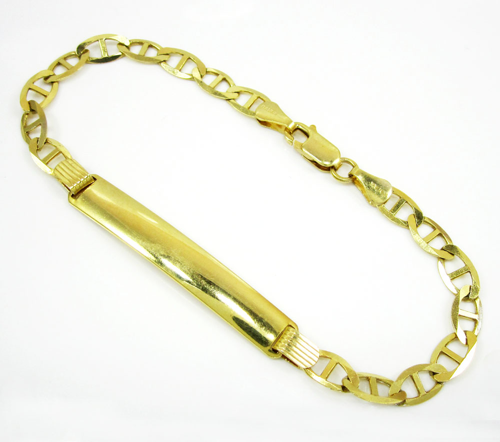 10k yellow gold mariner id bracelet 8 inch 5.2mm 