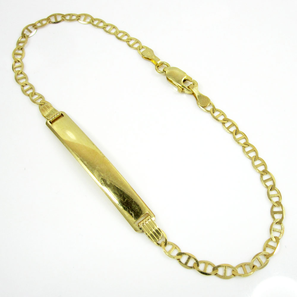 10k yellow gold mariner id bracelet 8 inch 3.2mm 