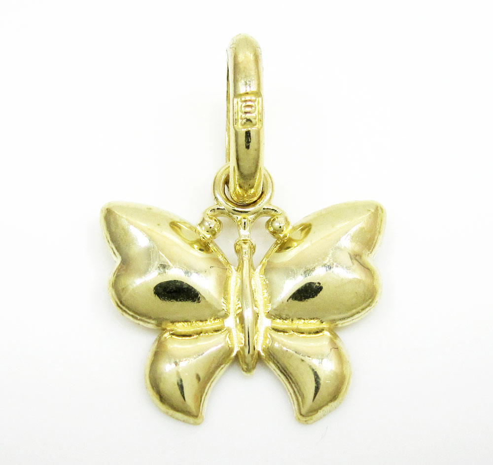 10k yellow gold butterfly pendant 